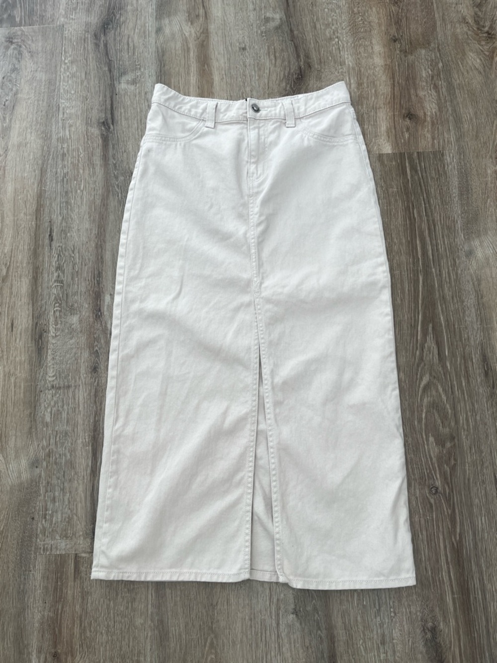 H&M Midi Twill Skirt with Front Slit